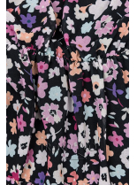 Čierno-fialové kvetinové šaty