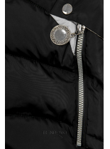 Čierna predĺžená bunda s kapucňou