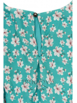 Tyrkysové kvetinové maxi šaty