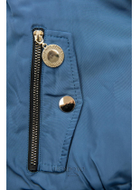 Jeans modrá zimná obojstranná bomber bunda