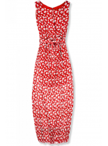 Červené kvetinové maxi šaty