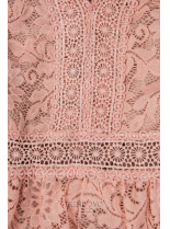 Ružové elegantné čipkované šaty