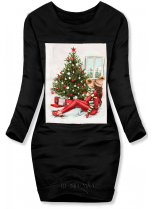Čierne šaty s vianočným motívom