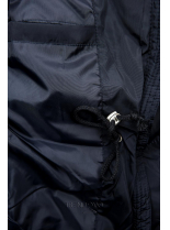 Tmavomodrá zimná bunda so sťahovaním v páse