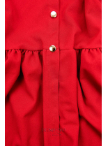 Červené šaty so zaväzovaním v páse