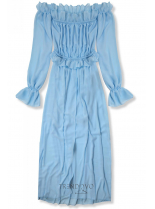 Baby blue letné dlhé šaty
