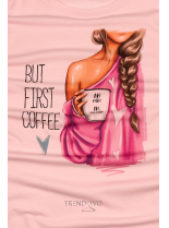 Púdrové oversized šaty BUT FIRST COFFEE
