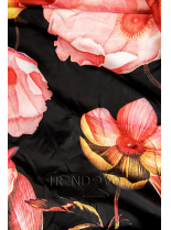 Čierna bunda s kvetinovou podšívkou od LHD