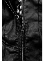 Čierna koženková  bunda
