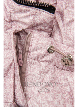 Ružová jarná bunda s melírovaným vzorom