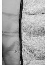 Sivá jarná bunda s melírovaným vzorom