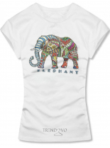 Biele tričko s potlačou ELEPHANT