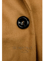Hnedý jarný kabát so zapínaním na gombík