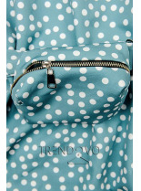 Modré bodkované šaty s taškou v páse