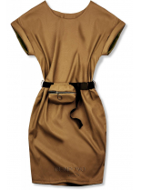 Hnedé koženkové šaty