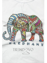 Biele tričko s potlačou ELEPHANT