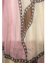 Vzorované midi šaty ružové