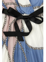 Vzorované midi šaty modré