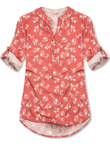 Koralová košeľa s kvetinovým vzorom