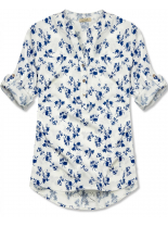 Bielo-modrá košeľa s kvetinovým vzorom