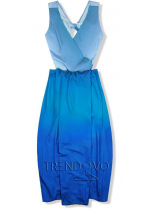 Modré ombré maxi šaty