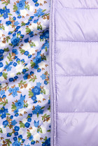 Obojstranná bunda s kvetinovým futrom lila
