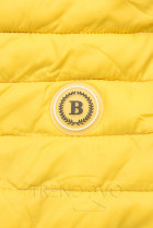 Žltá prešívaná bunda so vzorovanou podšívkou