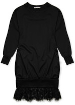 Čierne mikinové šaty s čipkou