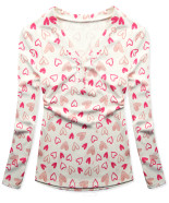 Tričko s potlačou srdiečok biela/ružová HEART10