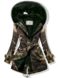 Kožušinová zelená army parka 1766