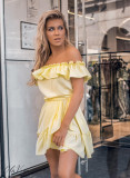 Svetložlté volánové šaty Olivia/O'la Voga
