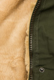 Khaki parka s odnímateľným kožušinovým lemom
