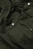 Khaki parka so sivým kožušinovým lemom