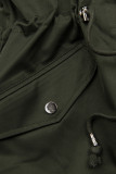 Khaki parka so sivým kožušinovým lemom