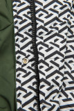 Prechodná vzorovaná obojstranná parka khaki
