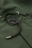 Khaki prechodná parka s čiernou podšívkou