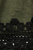Army zelené krátke šaty s čipkou