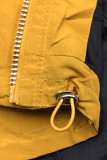Žltá/modrá basic jarná parka s kapucňou
