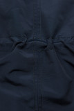 Tmavomodrá basic jarná parka s kapucňou