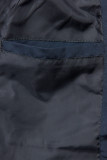 Tmavomodrá basic jarná parka s kapucňou