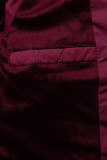 Burgundy zimná bunda v prešívanom dizajne