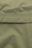 Khaki jarná parka s veľkou kapucňou