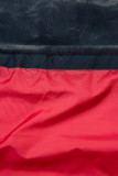Červená zimná bunda s opaskom