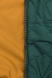 Prešívaná jesenná parka zelená/karamelová