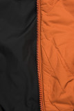 Prešívaná jesenná parka oranžová/čierna