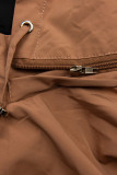 Prechodná obojstranná parka s kapucňou hnedobéžová/čierna