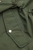 Khaki/hnedá obojstranná prechodná parka