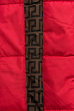 Červená/sivá obojstranná zimná parka