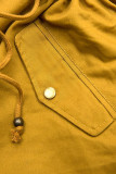 Parka s umelou kožušinou mustard/béžová