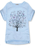 Baby blue oversized tričko s potlačou